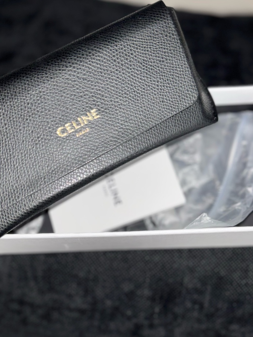 Celine Gold Glitter 3 Dots Cat-Eye Sunglasses with Black Lenses - Picture 6 of 8